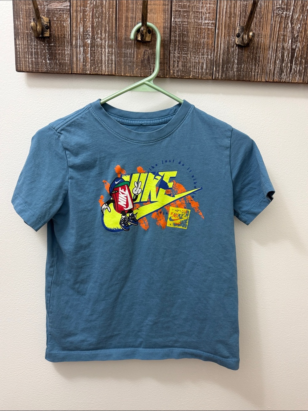 Nike Kids Short-Sleeve Graphic Tee - Blue with Neon Accents